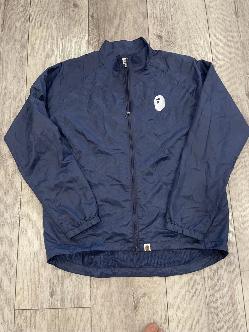 Men's Navy Windbreaker Jacket with Signature Ape Head